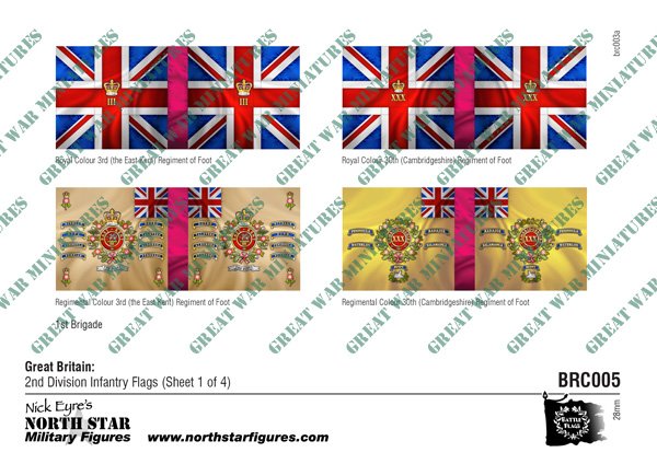 British 2nd Division Infantry Flags (Sheet 1 of 4)