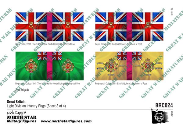 British Light Division Infantry Flags (Sheet 3 of 4)