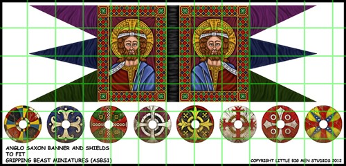  Anglo Saxon banner and shields