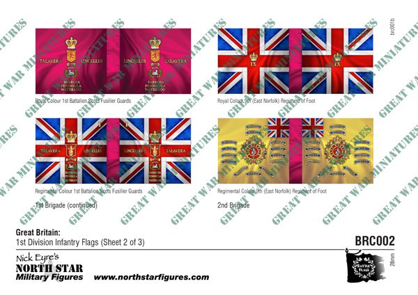 British 1st Division Infantry Flags (Sheet 2 of 3)