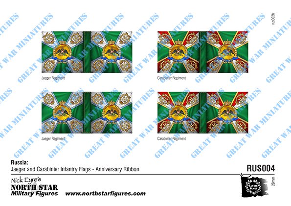 Russia: Jaeger and Carabinier Infantry Flags