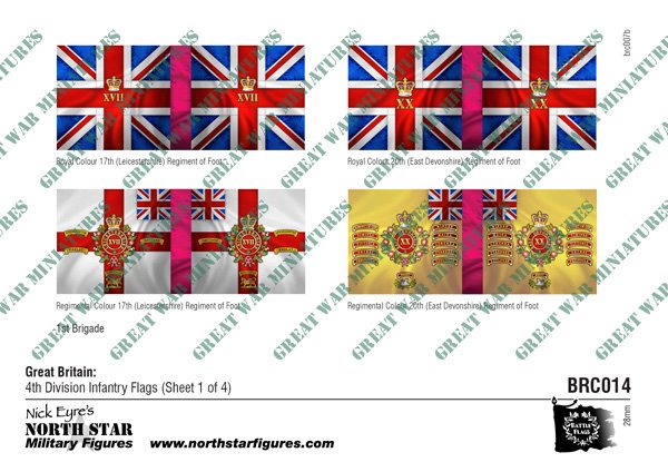 British 4th Division Infantry Flags (Sheet 1 of 4)