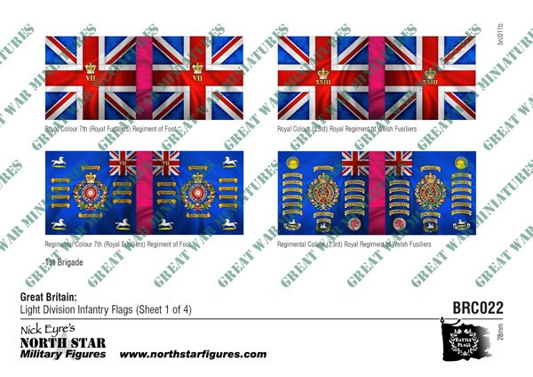 British Light Division Infantry Flags (Sheet 1 of 4)