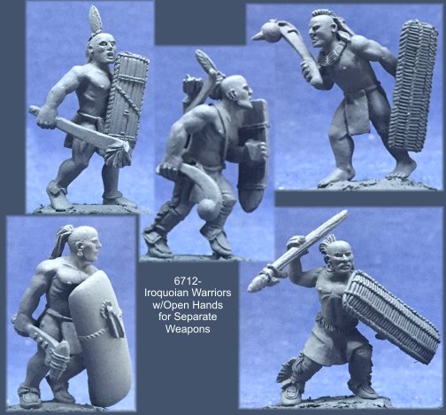 Iroquoian Warriors w/Open Hands for Separate Weapons