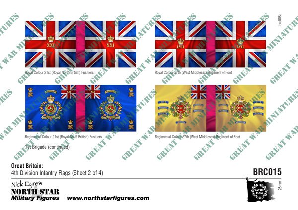 British 4th Division Infantry Flags (Sheet 2 of 4