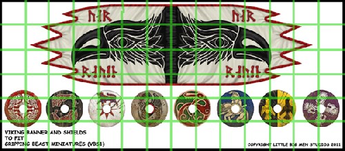  Viking Banner and Shields