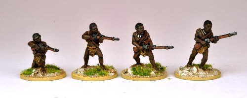 Matabele Warriors Firing Rifles
