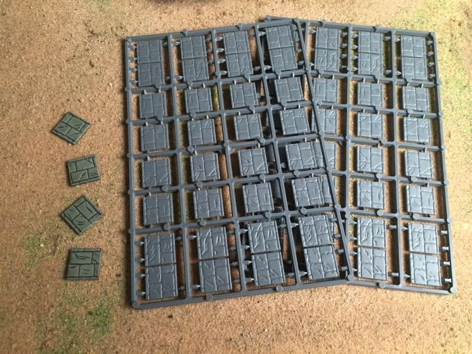 20mm Square Paved Effect Plastic Bases