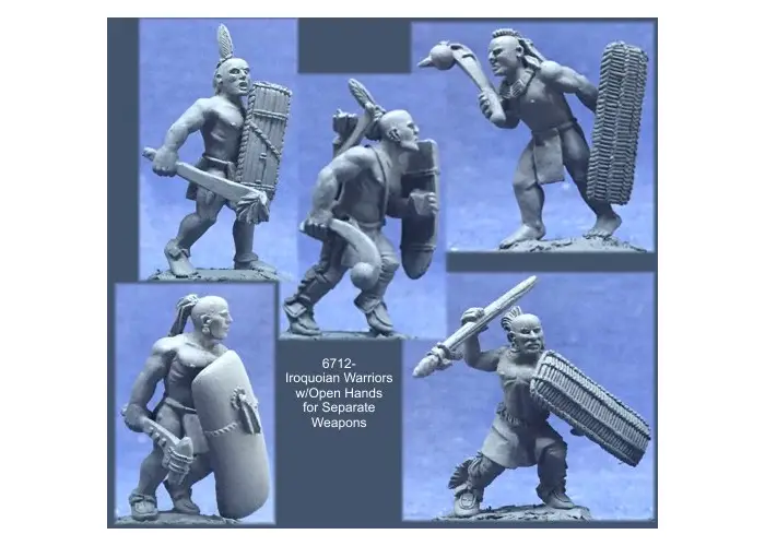 Iroquoian Warriors w/Open Hands for Separate Weapons