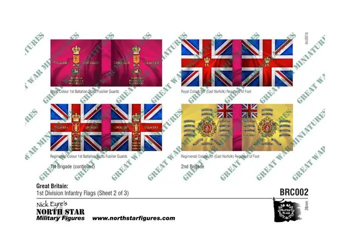 British 1st Division Infantry Flags (Sheet 2 of 3)