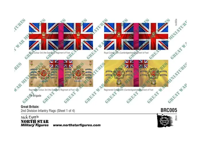 British 2nd Division Infantry Flags (Sheet 1 of 4)