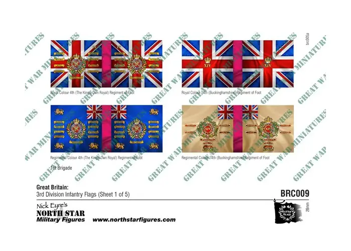 British 3rd Division Infantry Flags (Sheet 1 of 5)