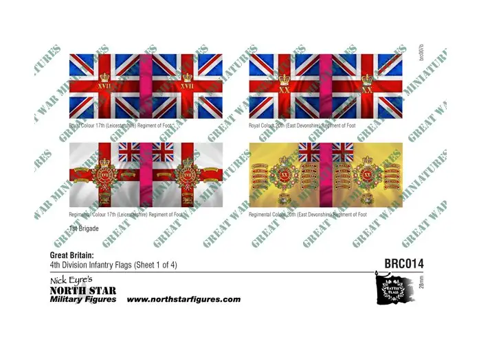 British 4th Division Infantry Flags (Sheet 1 of 4)