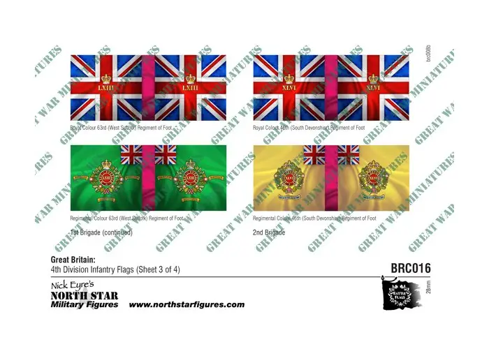 British 4th Division Infantry Flags (Sheet 3 of 4)
