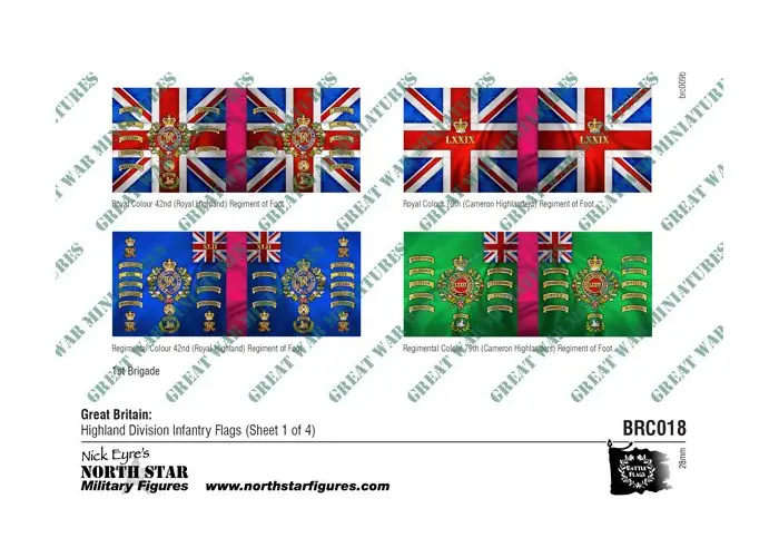 British Highland Division Infantry Flags (Sheet 1 of 4)
