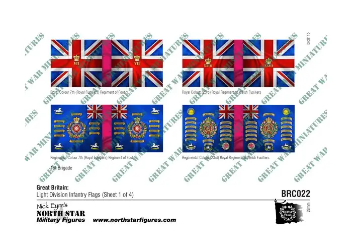 British Light Division Infantry Flags (Sheet 1 of 4)