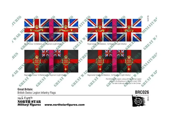 British Swiss Legion Infantry Flags