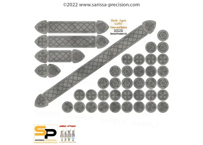 DARK AGES CELTIC TOKEN & RULER SET