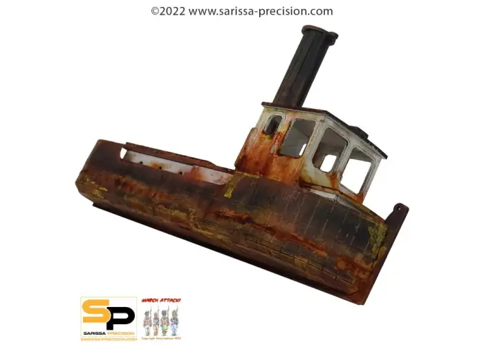 WRECKED TUG BOAT