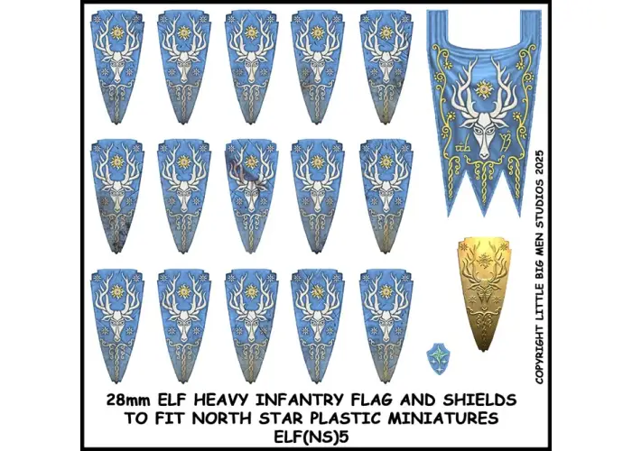 Elf Heavy Infantry Flag & Shields 
