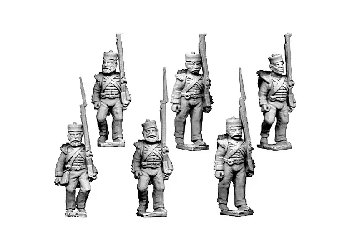 British Light/ Flank Company Advancing in Forage Caps