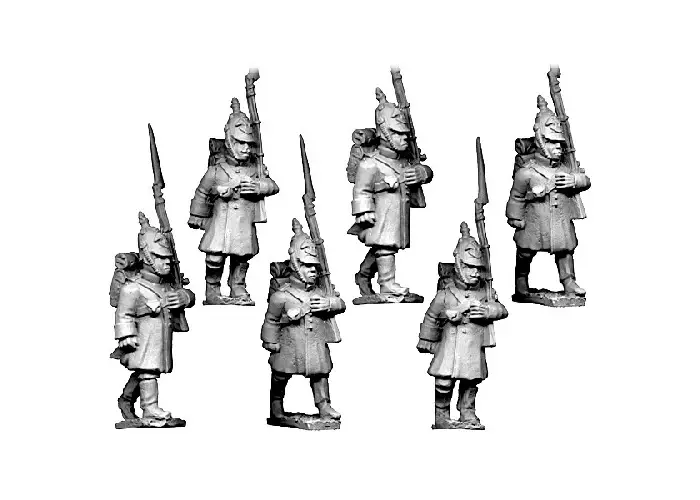 Russian Infantry in Helmets Advancing