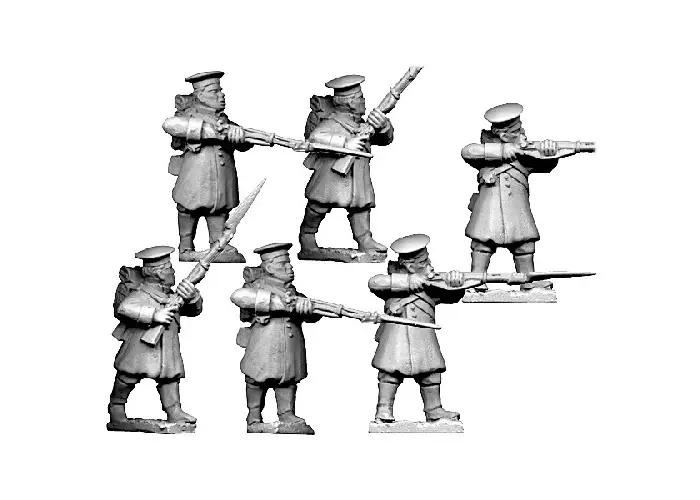 Russian Infantry in Forage Caps Firing