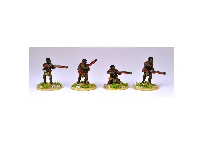 Matabele Warriors Firing Muskets