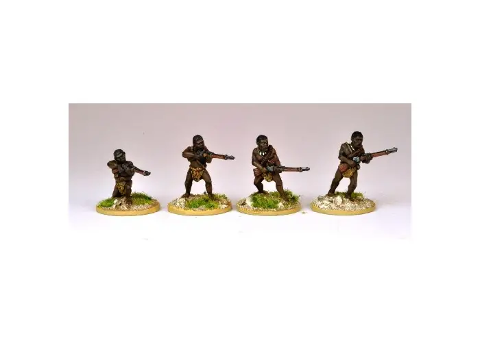 Matabele Warriors Firing Rifles