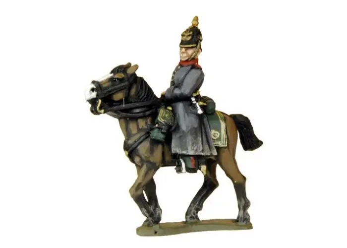 Mounted Russian Officers in Helmets