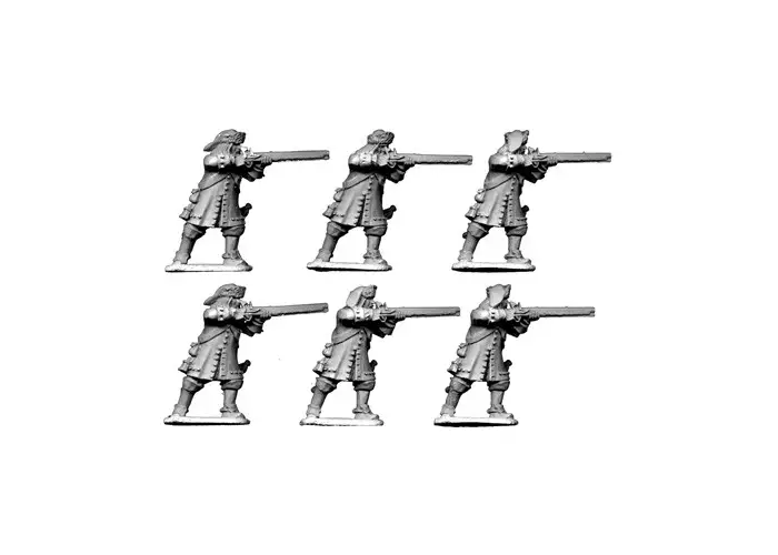Dismounted Dragoons in Fur-Trimmed Cap Firing