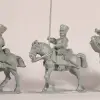 Photo of Russian Hussar command. Officer, bugler, standard bearer. (CRC05)