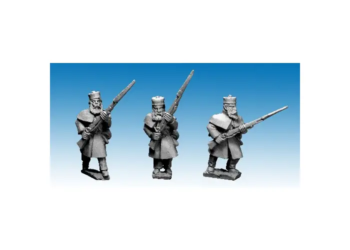 British Infantry in Greatcoats & Forage Caps Attacking