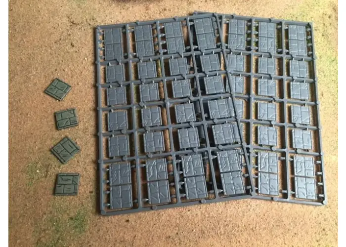20mm Square Paved Effect Plastic Bases